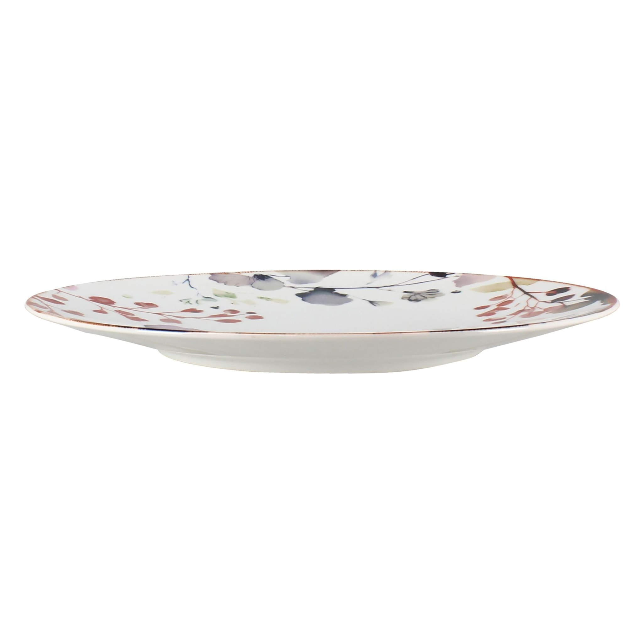 Lot de 6 assiettes plates en porcelaine blanche 27cm AQUARELLE