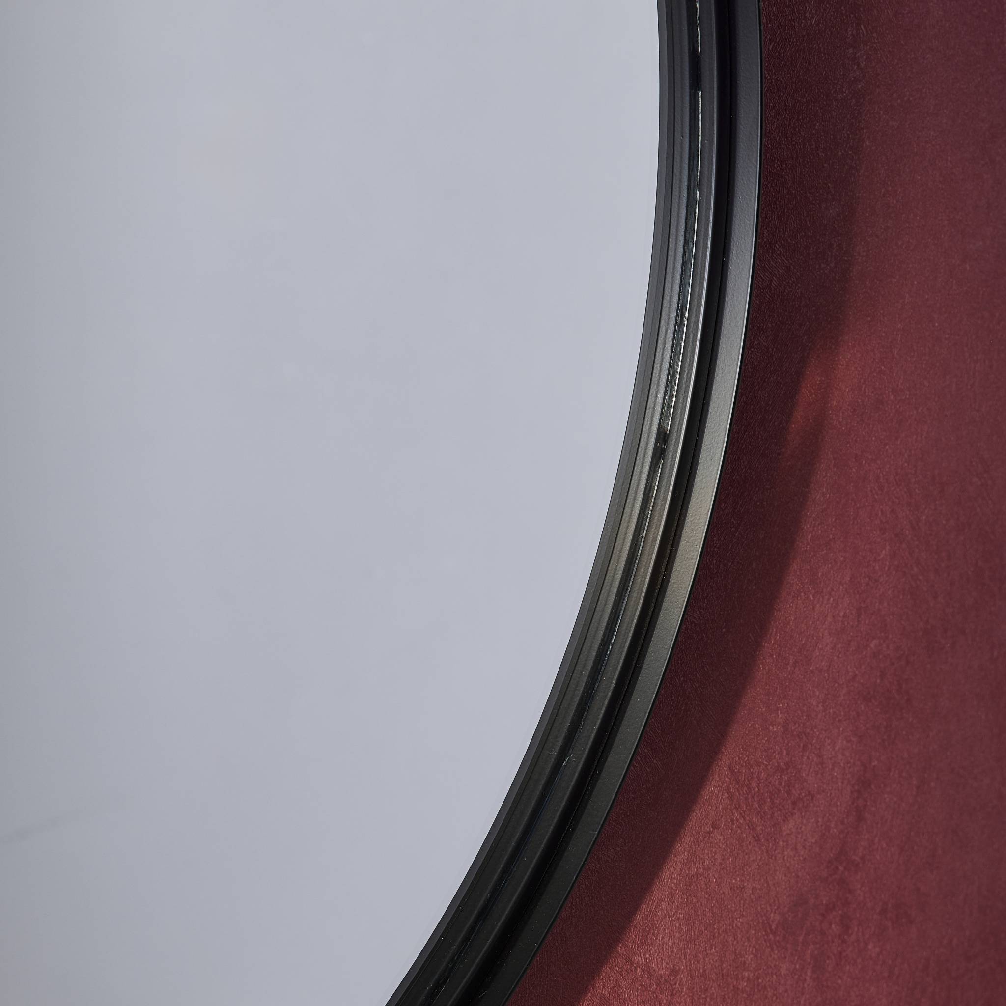 Miroir rond en métal Ø60cm MABEL. noir