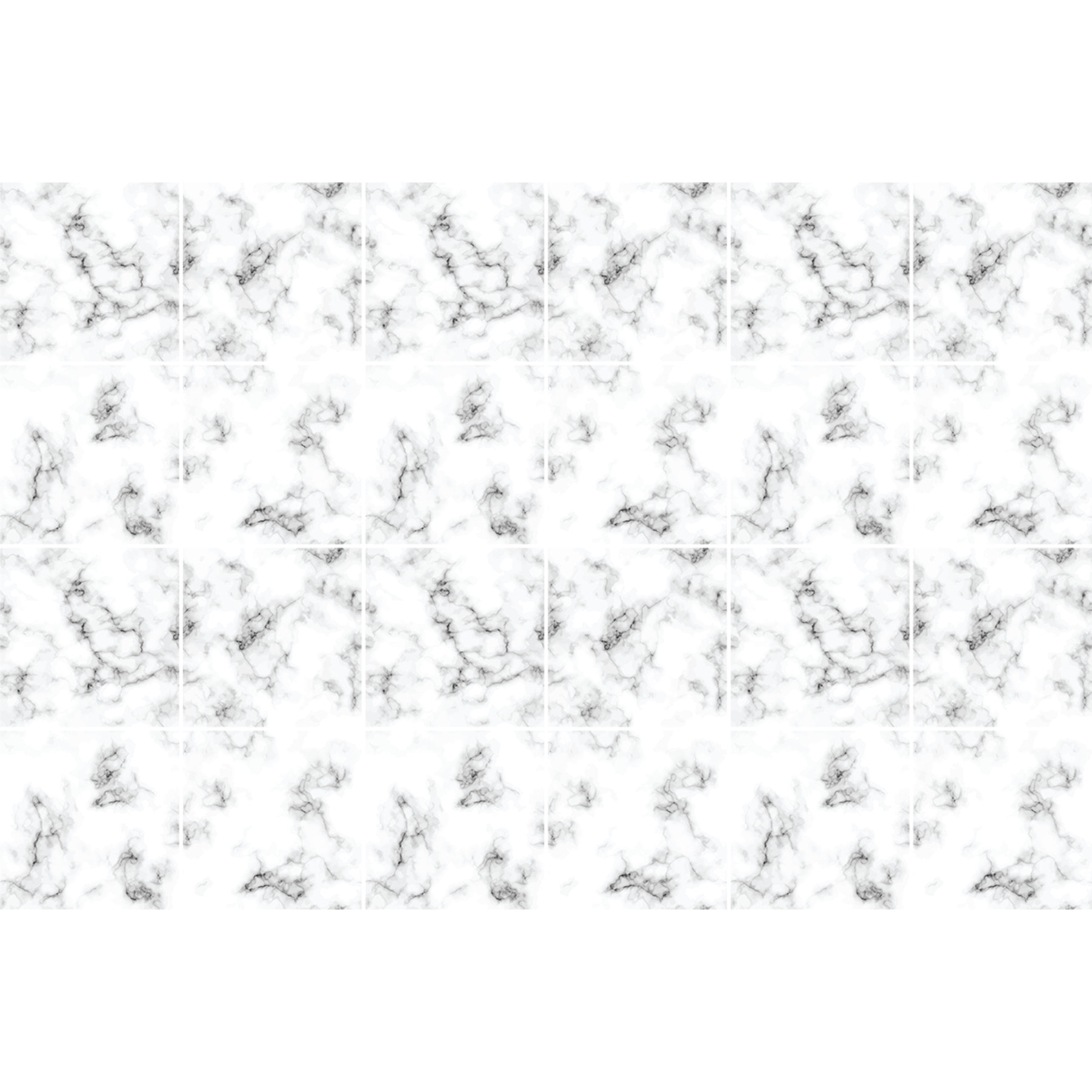 Stickers muraux - Sticker Mural Carrelage adhésif Cuisine Salle de Bain - 24 STICKERS CARRELAGES EFFET MARBRE NOIR ET BLANC