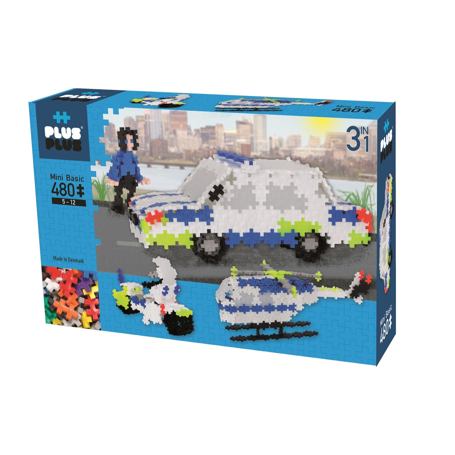 Juego de construcciÃ³n plus plus 480 piezas policia 3 en 1 cefa toys