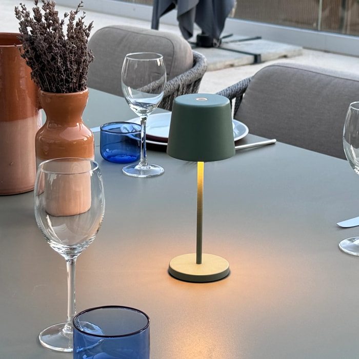 6 Lampes de table MINI KELLY Vert H22cm + base de chargement