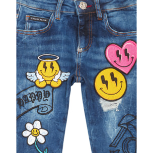 PHILIPP PLEIN Denim Trousers Loose Fit SMILE