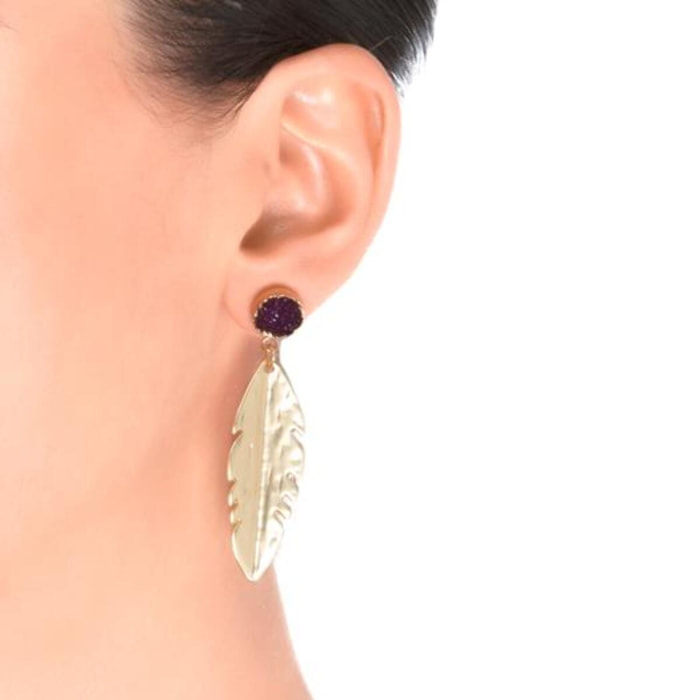 Pendientes acabados en oro amarillo de 18K