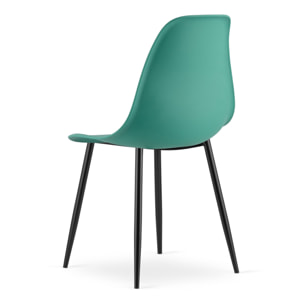 Set di 2 sedie moderne WAT in polipropilene verde