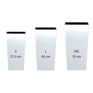 Pack 3 macetas altas de plastico en color blanco con deposito
