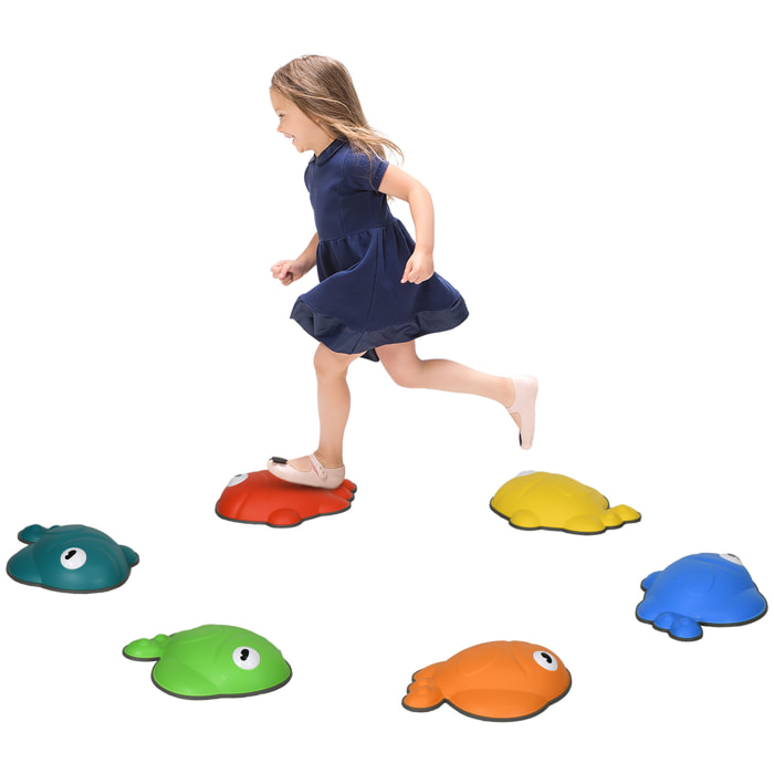 Piedras de Equilibrio para Niños de +3 Años Conjunto de 6 Piezas Bloques de Equilibrio Apilables con Borde Antideslizante Forma de Pez Dorado para Entrenamiento de Equilibrio Multicolor