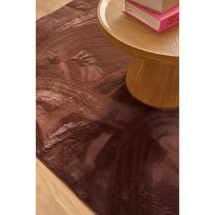 NUBE - Tapis doux et moelleux à poils courts marron - NUB6000MAR