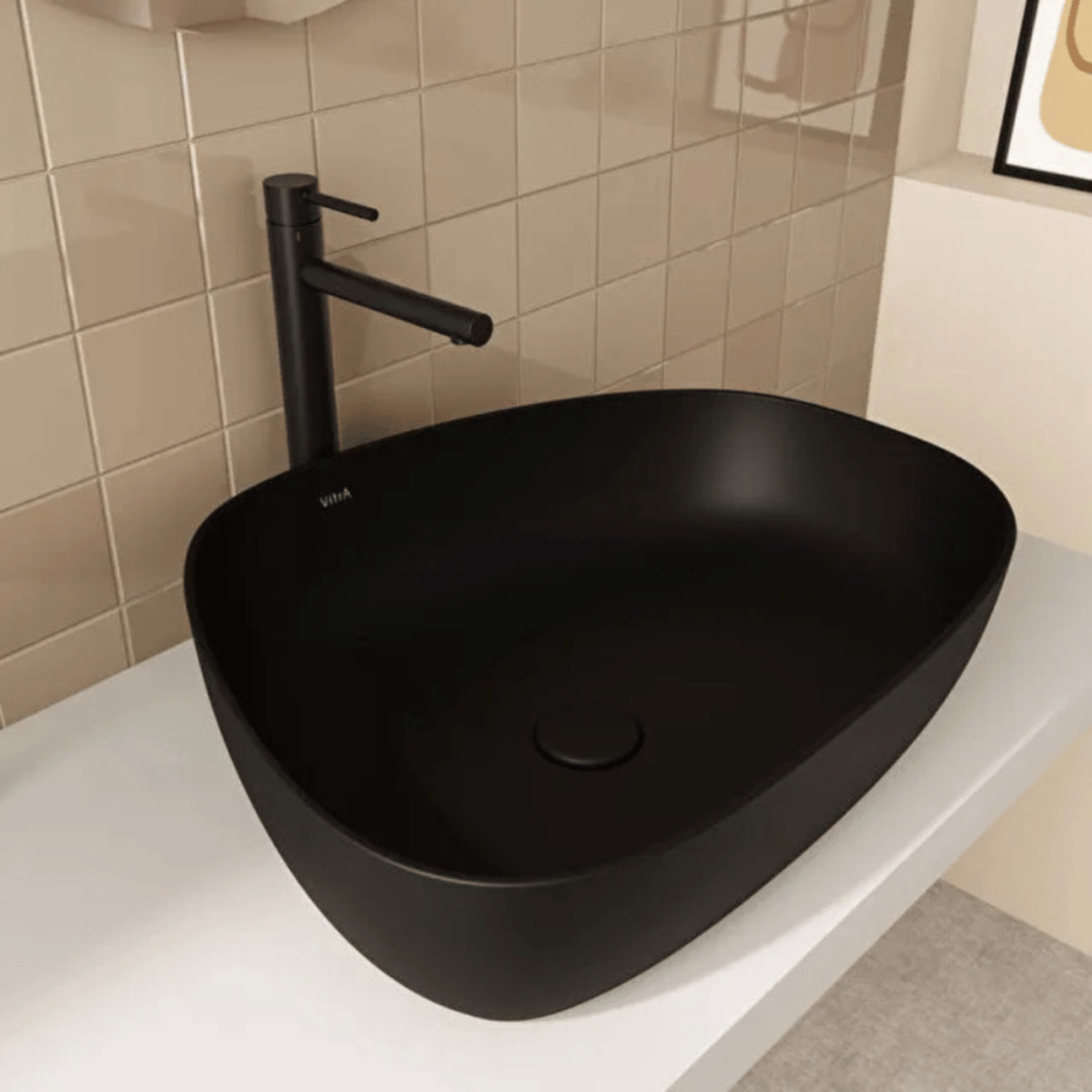 vasque asymétrique Outline noir mat