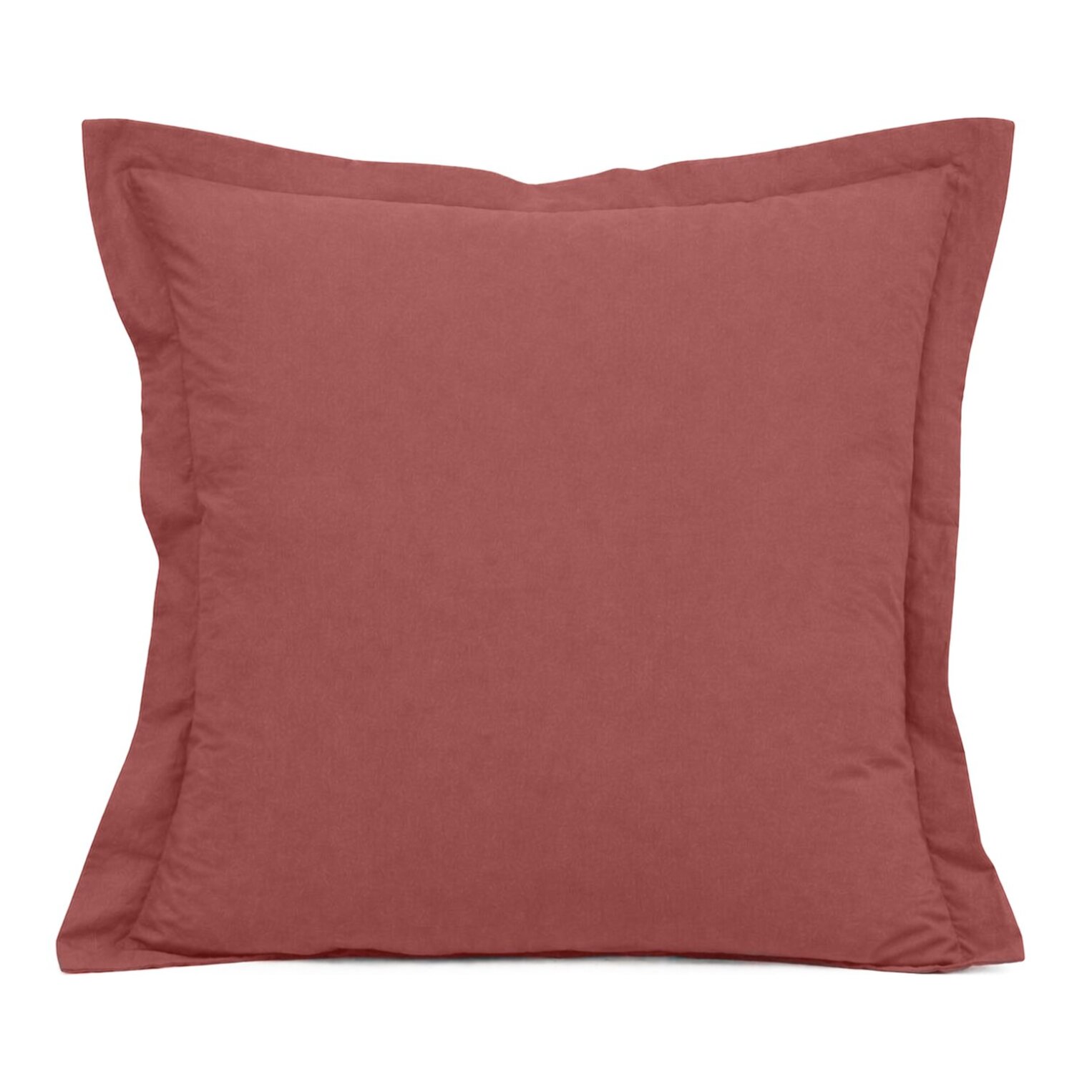 Parure de drap 100% coton uni - rouge tommette