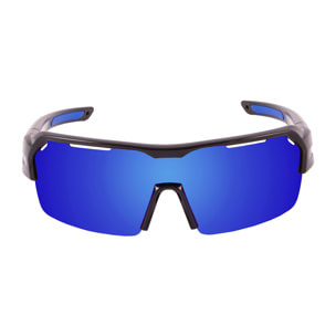 Gafas de deportes acuáticos OCEAN RACE - Negro brillante / Revo azul con almohadillas con lente puntas azules