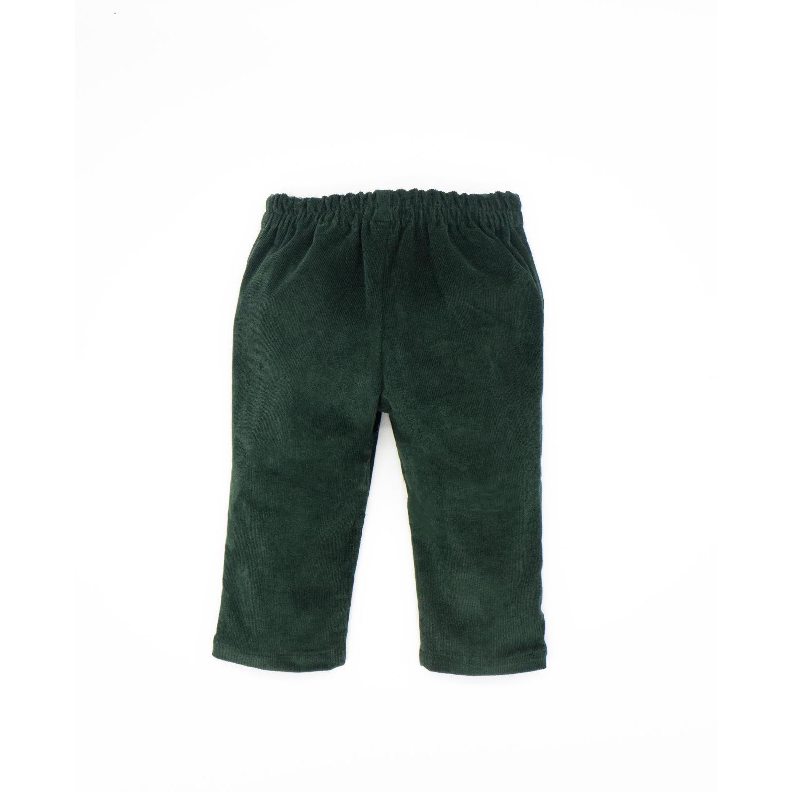 Pantalón de pana con bolsillo de tapeta verde