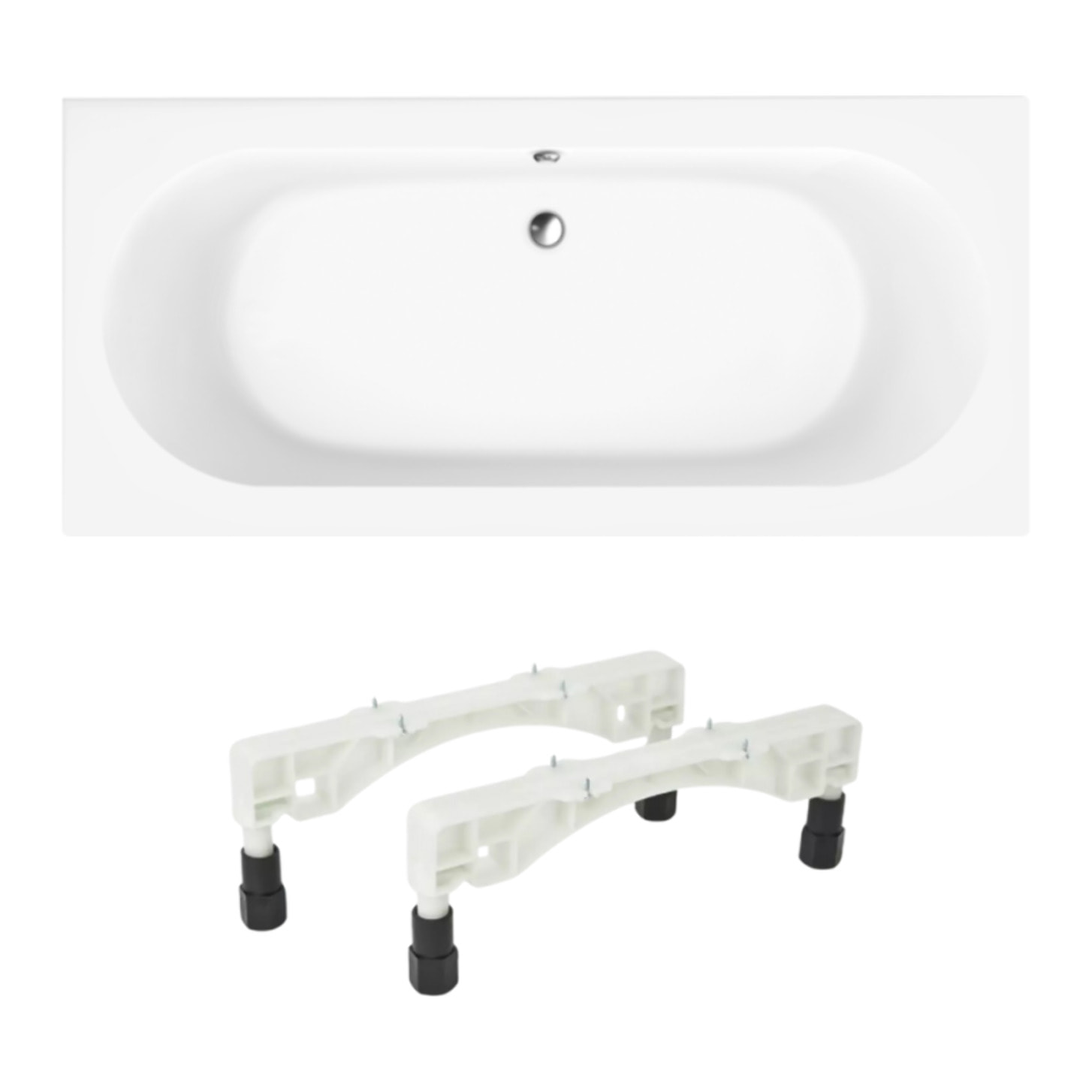 Baignoire droite VILLEROY ET BOCH O Novo acrylique avec pieds