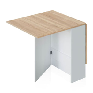Mesa de comedor Nolix Blanco Artik (Blanco Mate) - Roble Canadian