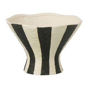 J-Line Vase Ligné - grès - blanc cassé/noir - small