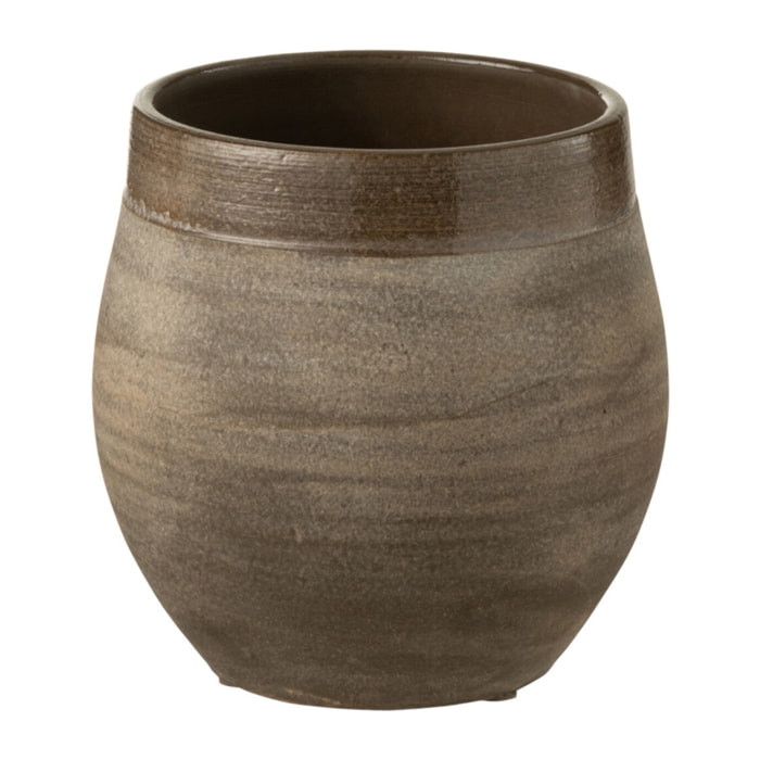 J-Line cache-pot Gio - céramique - marron - small - Ø 19 cm