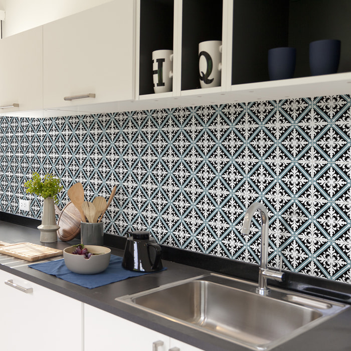 Stickers muraux - Sticker Mural Carrelage adhésif Cuisine Salle de Bain - 60 STICKERS CARRELAGES AZULEJOS EMERENCIO
