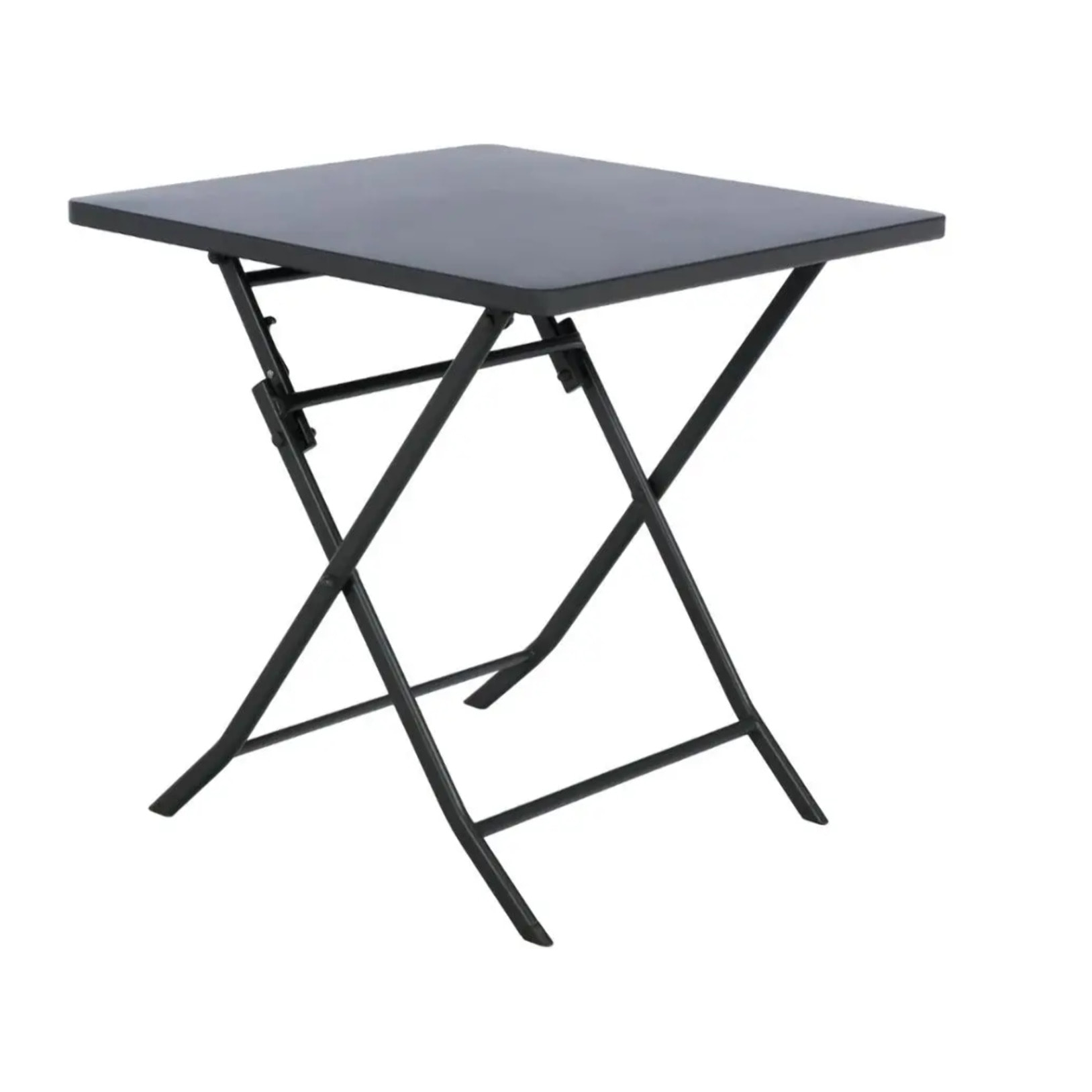 Table de jardin pliante carrée "Greensboro" graphite 2 places en acier traité époxy