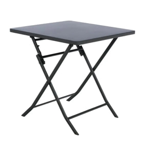 Table de jardin pliante carrée "Greensboro" graphite 2 places en acier traité époxy