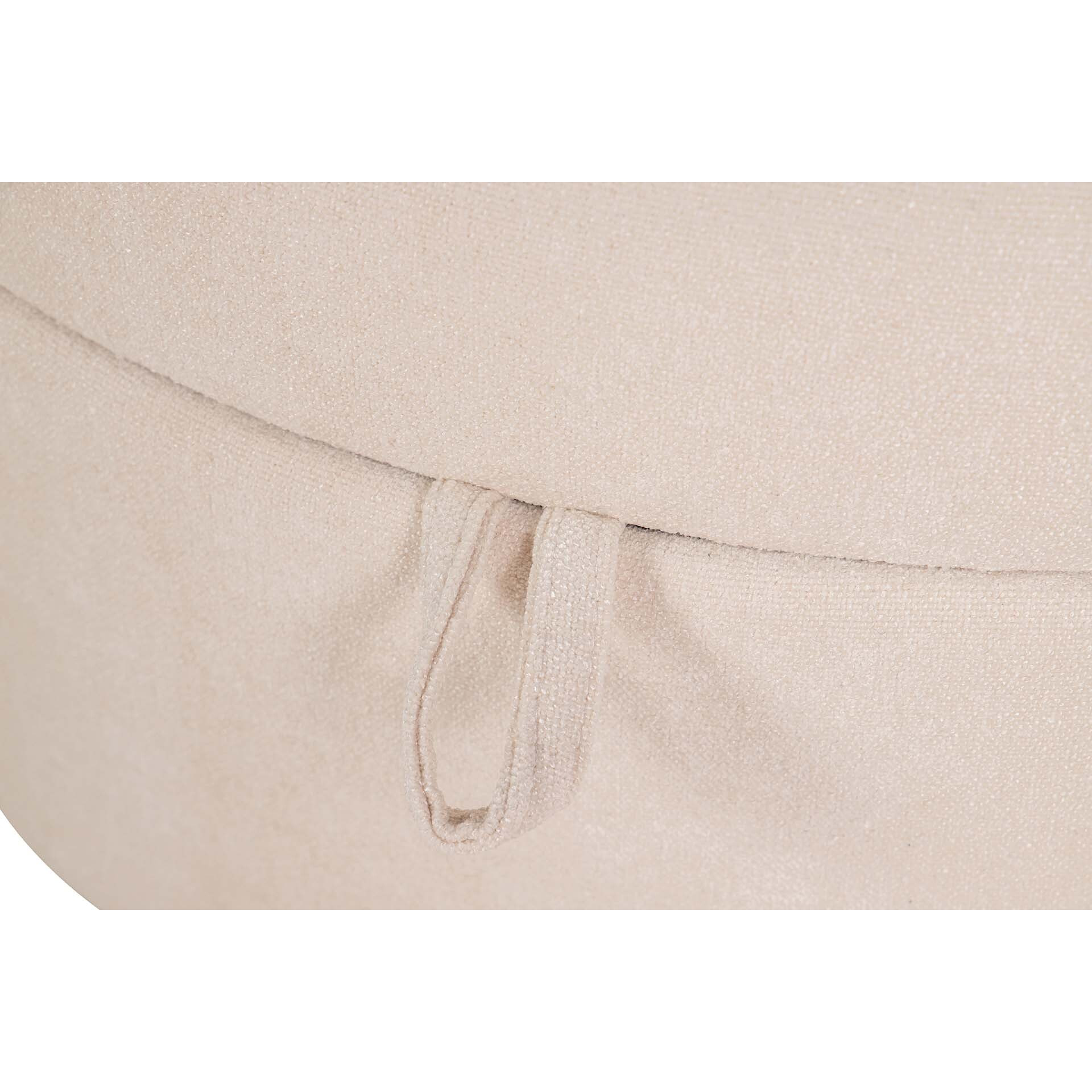 Puff Velvet Chenille Beige 70x54x48 Cm