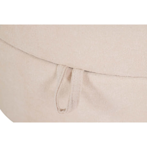 Puff Velvet Chenille Beige 70x54x48 Cm