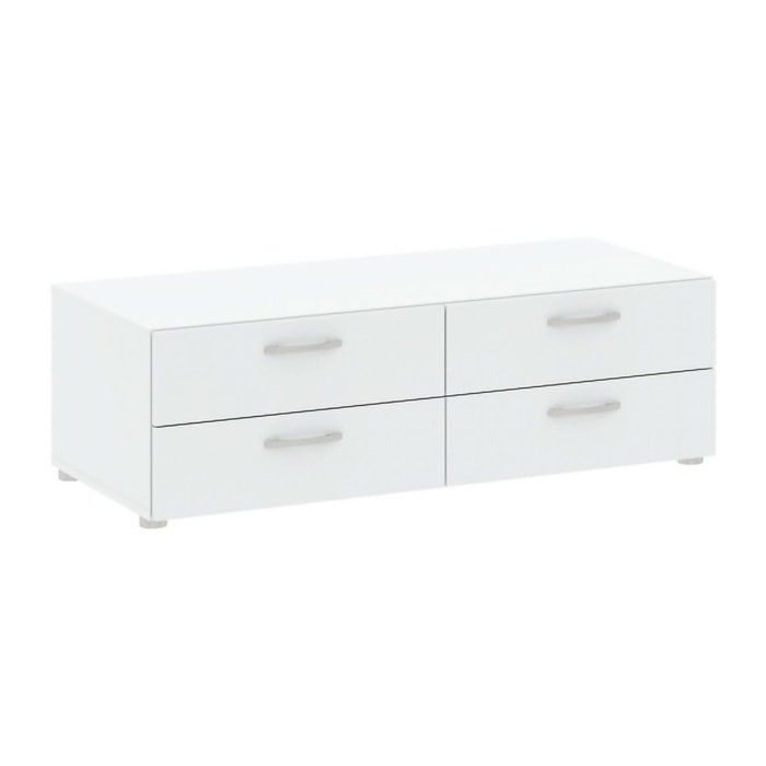 Cassettiera Gignod, Settimino multiuso, Comò camera da letto, Mobile con cassetti, 111x52 h35 cm, Bianco