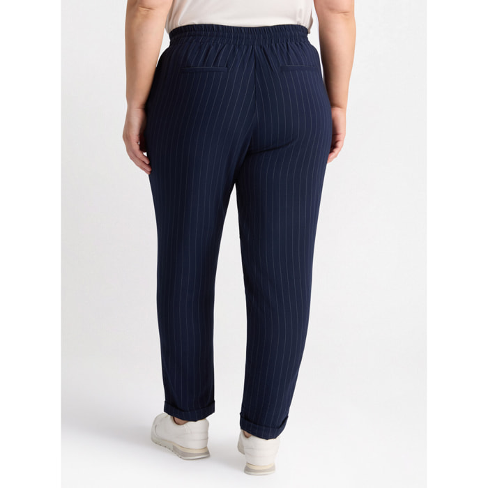 Fiorella Rubino - Pantalones joggers en tejido de rayas diplomáticas - Azul