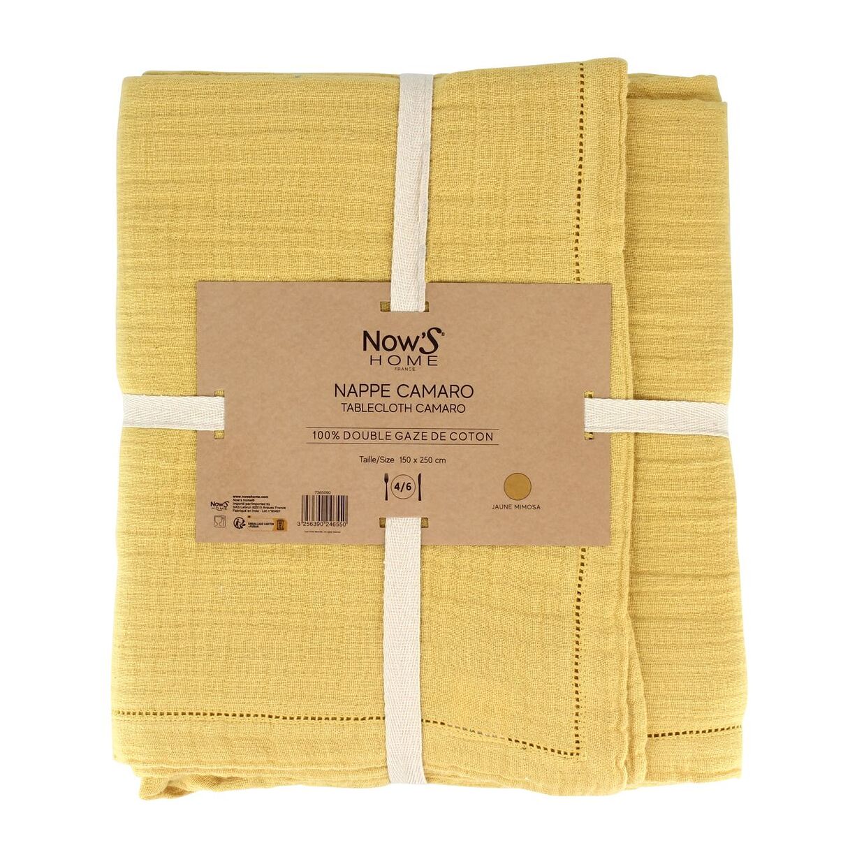 Nappe en coton jaune 150x250cm CAMARO