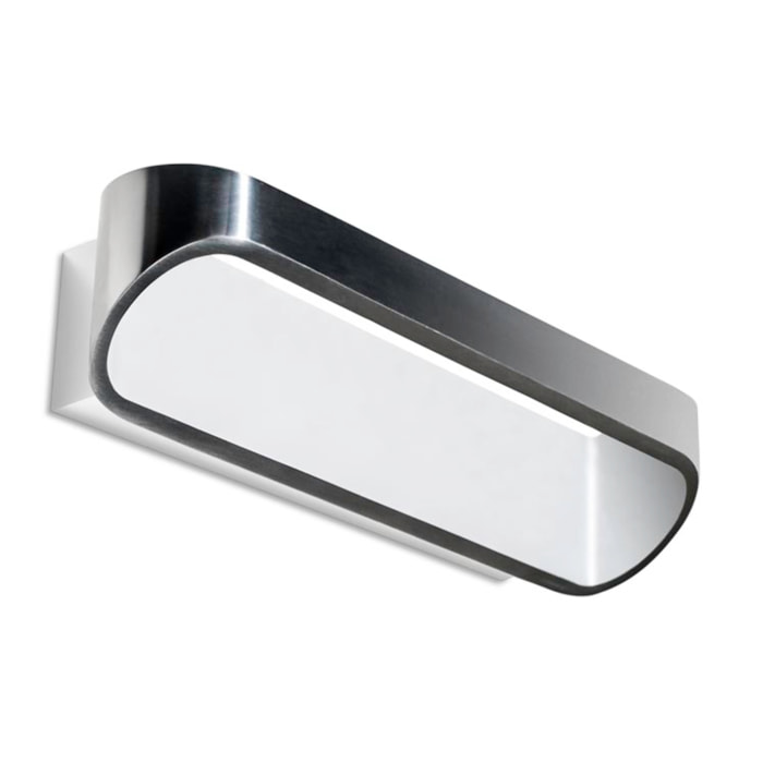 LEDS C4 Oval Aplique interiro empotrado a la pared  con luz blanco caldido 3000k color aluminio satinado