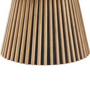 Table basse ronde en bois piètement cannelé - ADA
