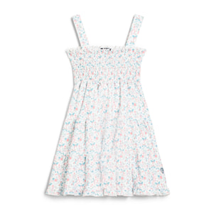 Vestido de Niña con Estampado Mariposa en Blanco