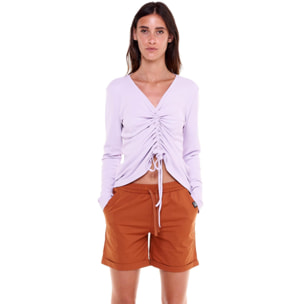 Camiseta mujer cordones Earth Tones