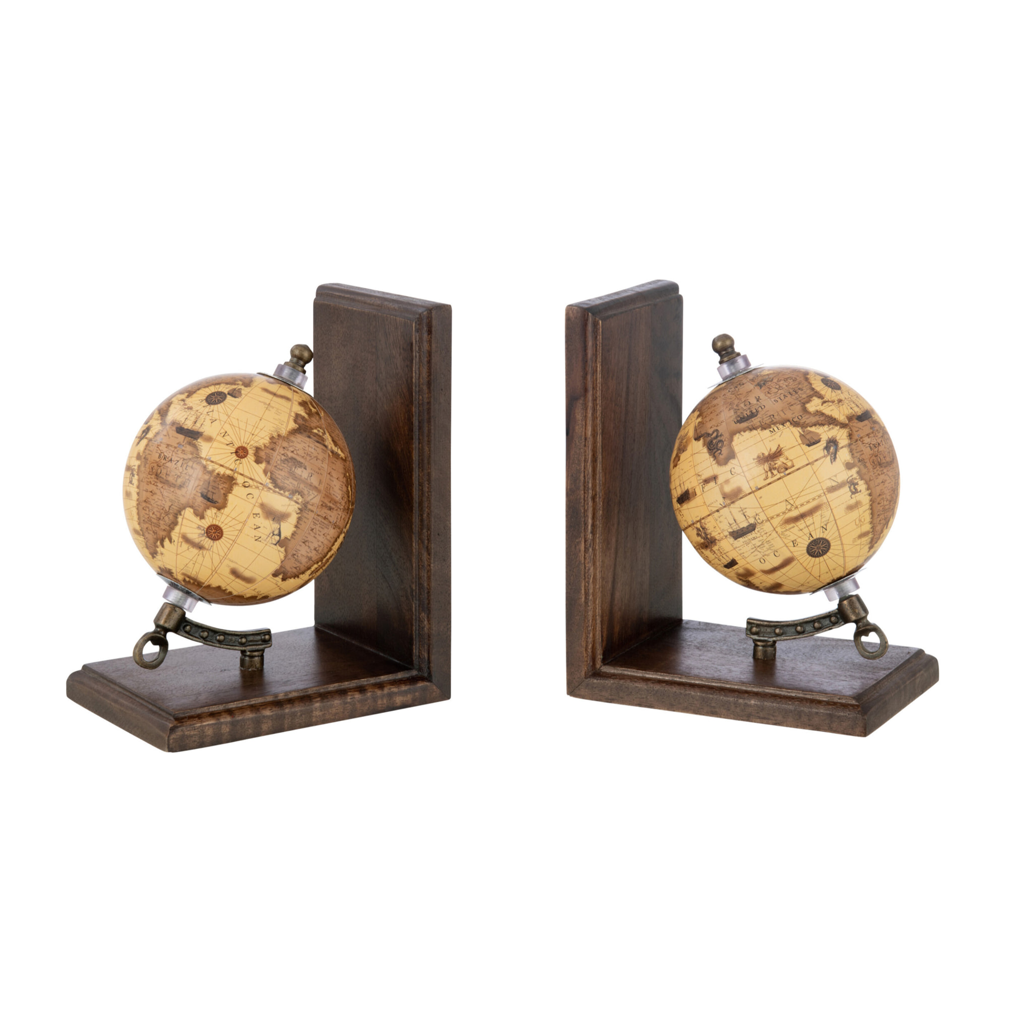 J-Line serre-livre Globe - bois - orange/brun