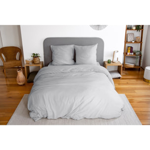 Parure Microfibre Lavee Gris Perle