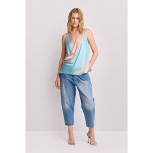 Kocca - Blusa elegante con scollo a incrocio Donna, Fantasia, Scollo ampio
