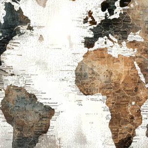 Tableau carte du monde texturée Toile imprimée