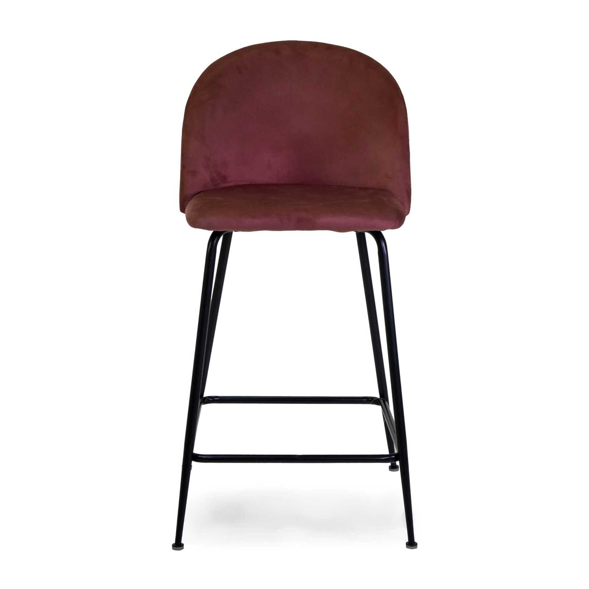 Sgabello Sammi Vacchetti in velluto rosa antico con struttura nera cm44x48h91