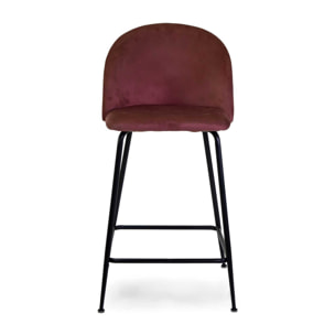 Sgabello Sammi Vacchetti in velluto rosa antico con struttura nera cm44x48h91