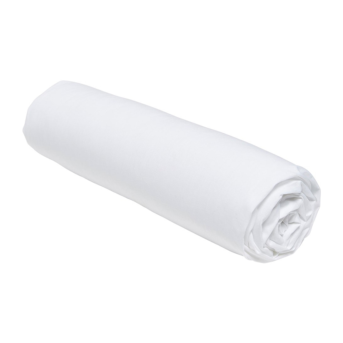 Drap housse 2 personnes uni coton ESSENTIAL blanc