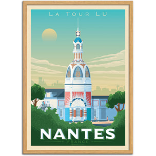 Affiche - Nantes La Tour Lu - Olahoop Travel Posters