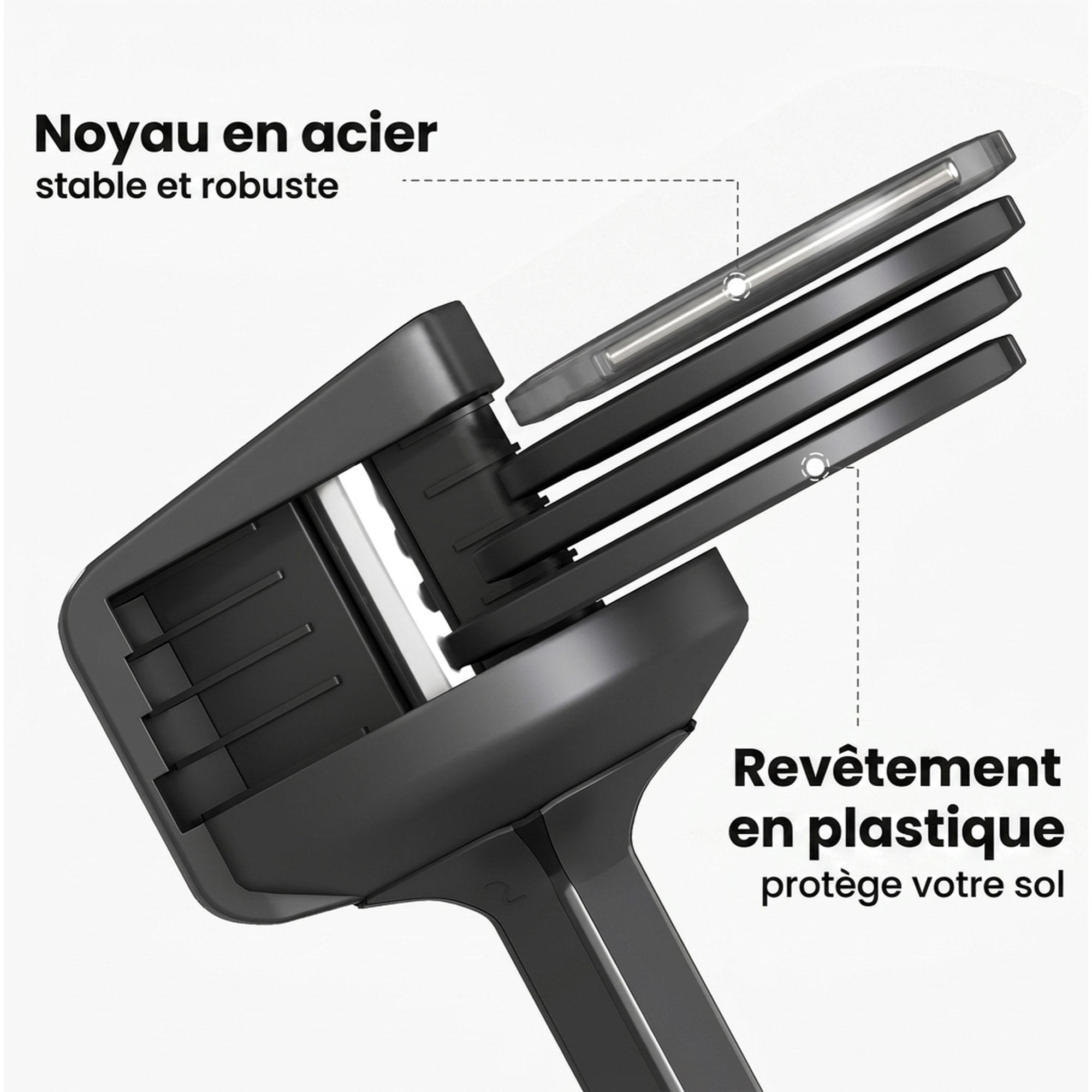 Haltères réglables - haltères à réglage rapide 5 niv. - 2 x 11 Kg max. - noir
