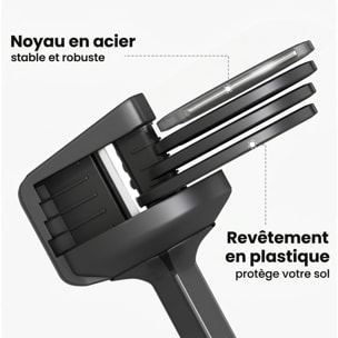 Haltères réglables - haltères à réglage rapide 5 niv. - 2 x 11 Kg max. - noir