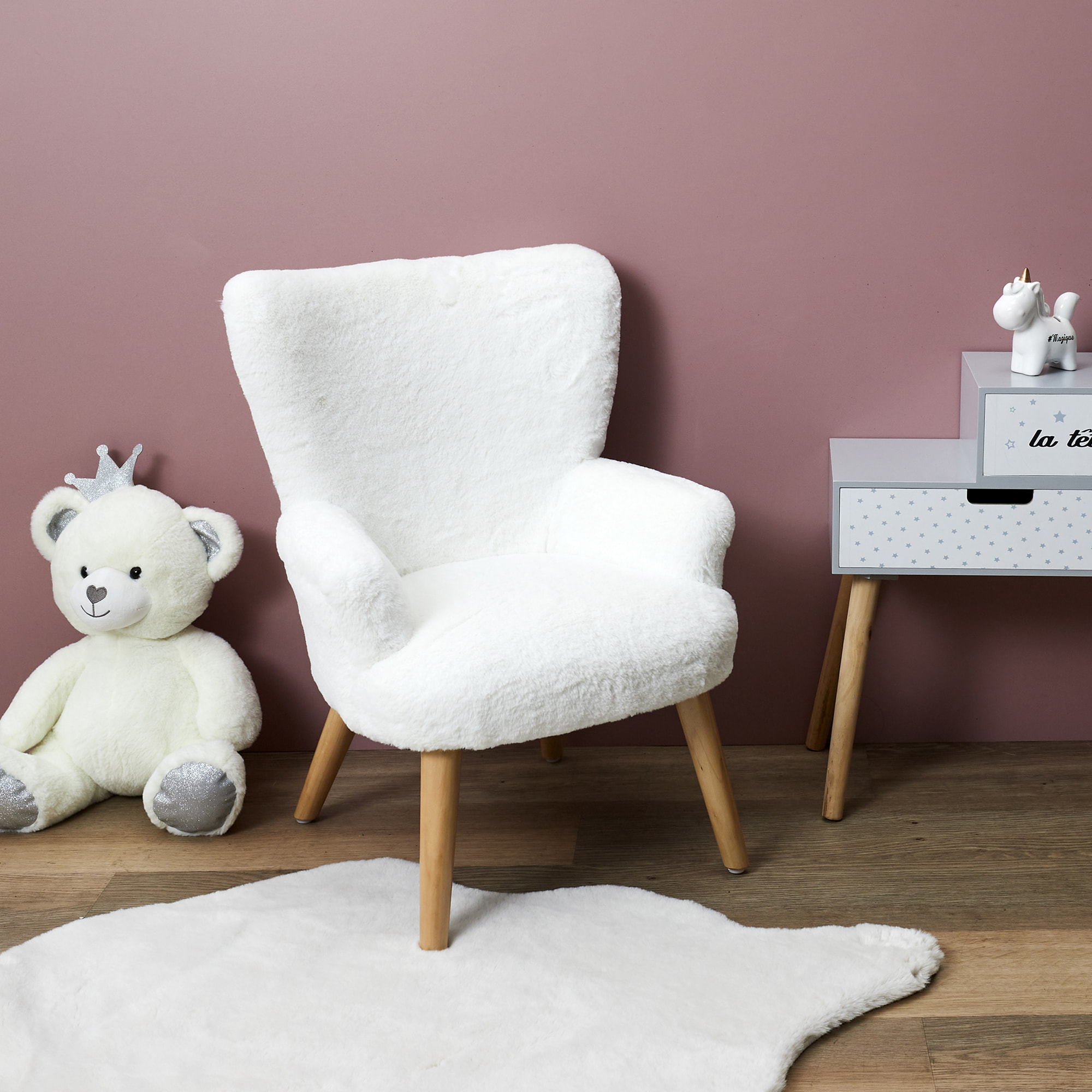 FAUTEUIL HELSINKI ENFANT IMITATION FOURRURE