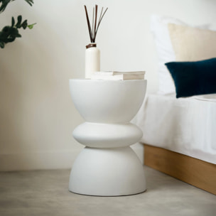 Table d'appoint ronde en béton blanc D35 cm - Maupiti