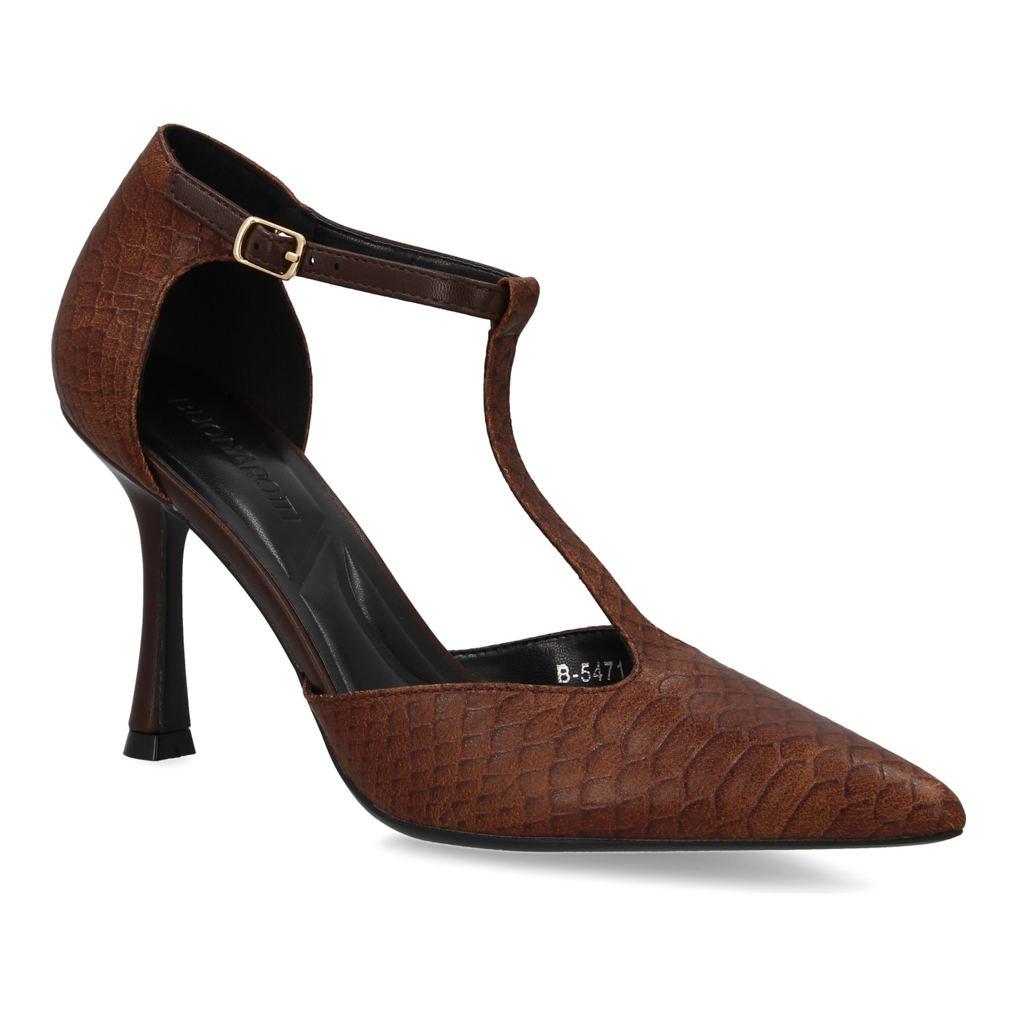 Zapato de salón con tacón alto y punta afilada