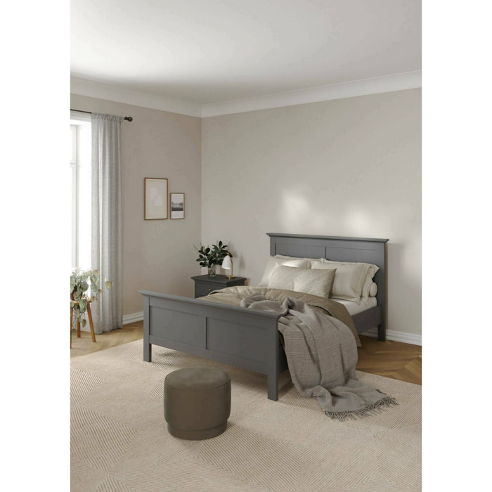 Letto piazza e mezza Umbert, Sommier per camera da letto, Giroletto per stanza, Struttura porta materasso, 211x158 h110 cm, Grigio