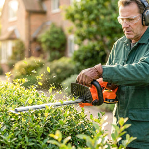 Taille-haies sans fil 100W 18V lame asymétrique double action 51 cm orange