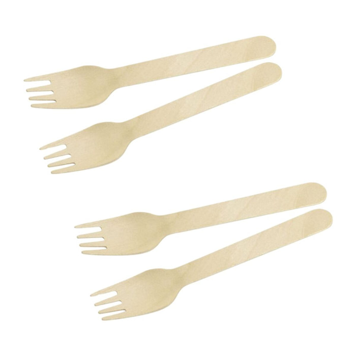 Ensemble de 60 fourchettes en bois jetables 16 cm Fackelmann Move