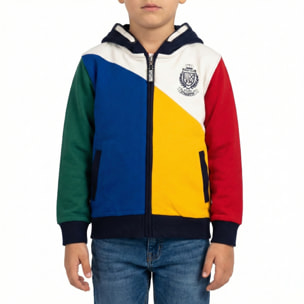 Felpa multicolor con cappuccio Polo Club St Martin Blu