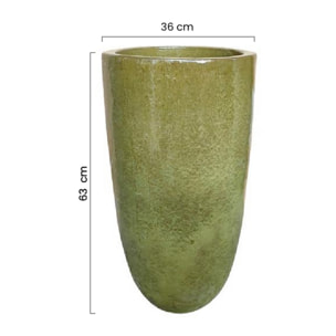 Vaso in terracotta decorato 36x63 cm verde - Rajada
