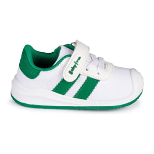 DEPORTIVO BAREFOOT BABY FREE - LONA BLANCO VERDE | FRESCURA Y DINAMISMO CON DETALLES EN VERDE.